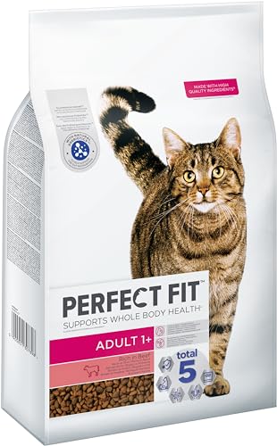 PERFECT FIT Adult 1+ Trockenfutter für Katzen 7 kg Rind – Ausgewogene Ernährung für Haut, Fell und Verdauung