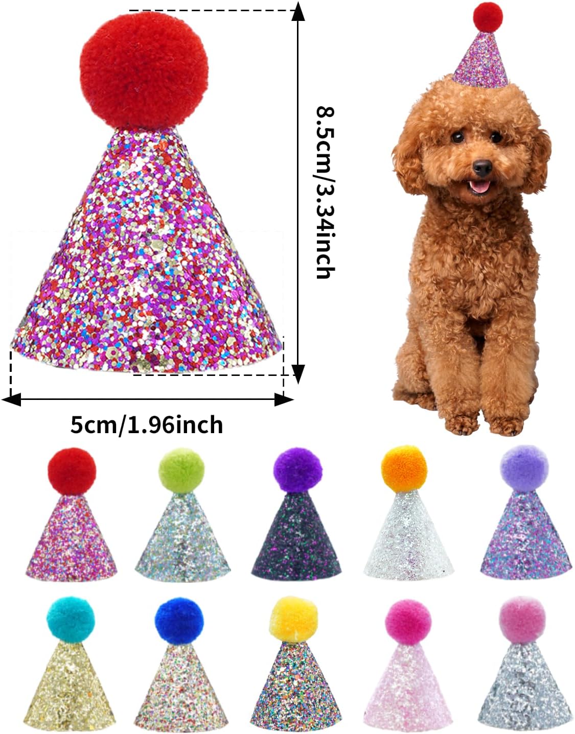 Detalle de BIPY 10 Pack Mini Party Hats for Toy Animals