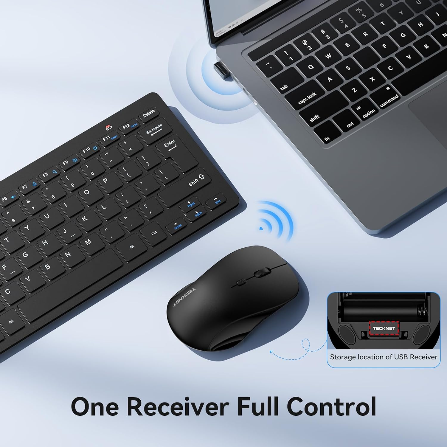 Detalle de TECKNET Wireless Keyboard and Mouse Combo 2.4 GHz