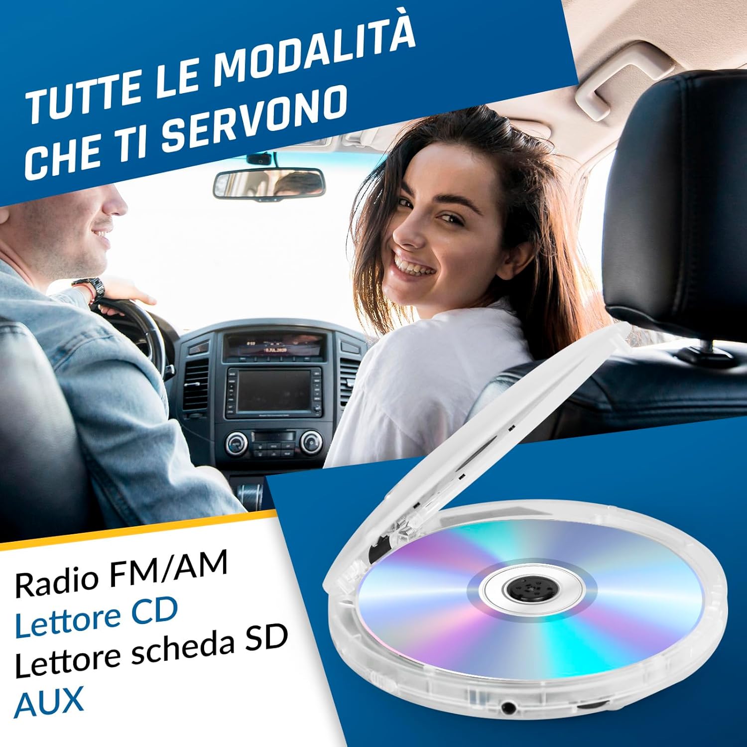 Detalle de KLIM Discman – Lettore CD portatile con batteria ricaricabile + auricolari KLIM Fusion