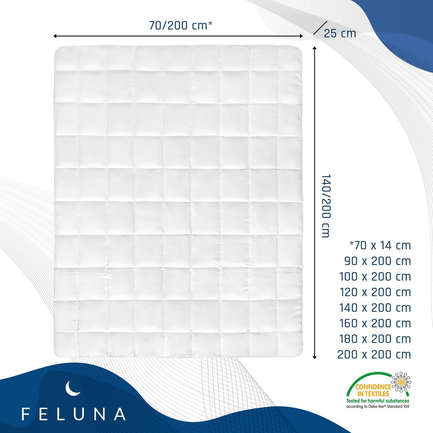 Thumbnail 5 de Feluna sur-Matelas rembourré en microfibre avec protège-matelas intégré – Protecteur 180x200 cm