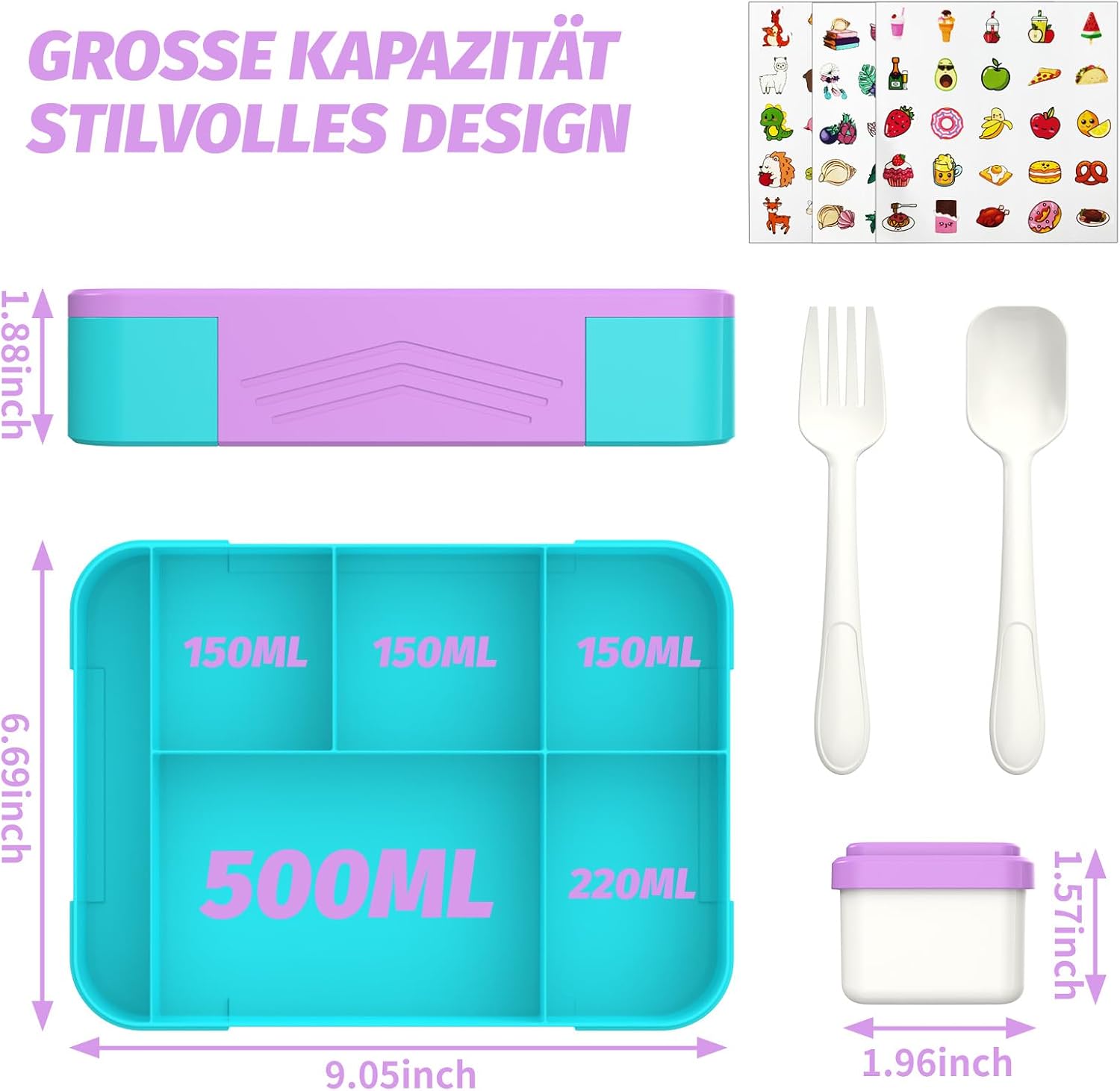 Detalle 2 de SWVIODMT Brotdose 1300 ml 🍱