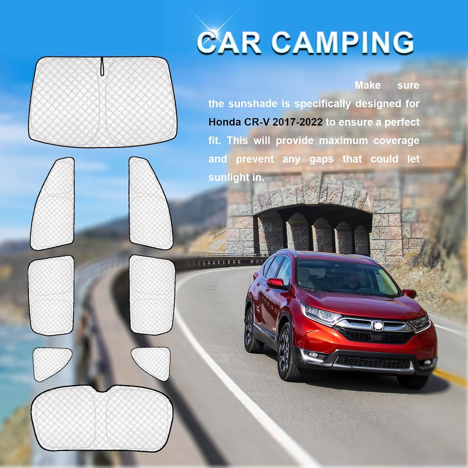 Thumbnail 6 de KMF 8pcs Thicken Sun Shades for Honda CR-V 2017-2022