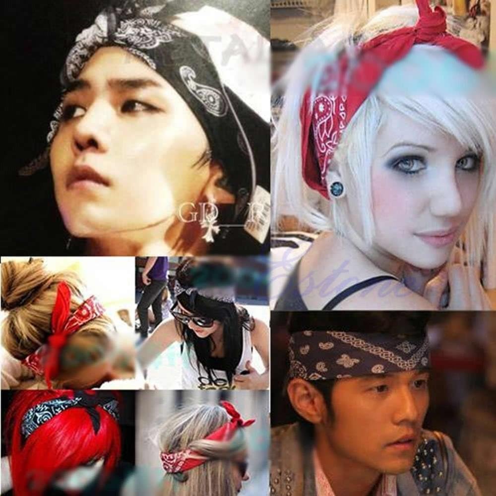 Detalle de Boolavard 100% Cotton Paisley Bandanas – double-sided printed headwear (choose 1, 6 or 12 pack)