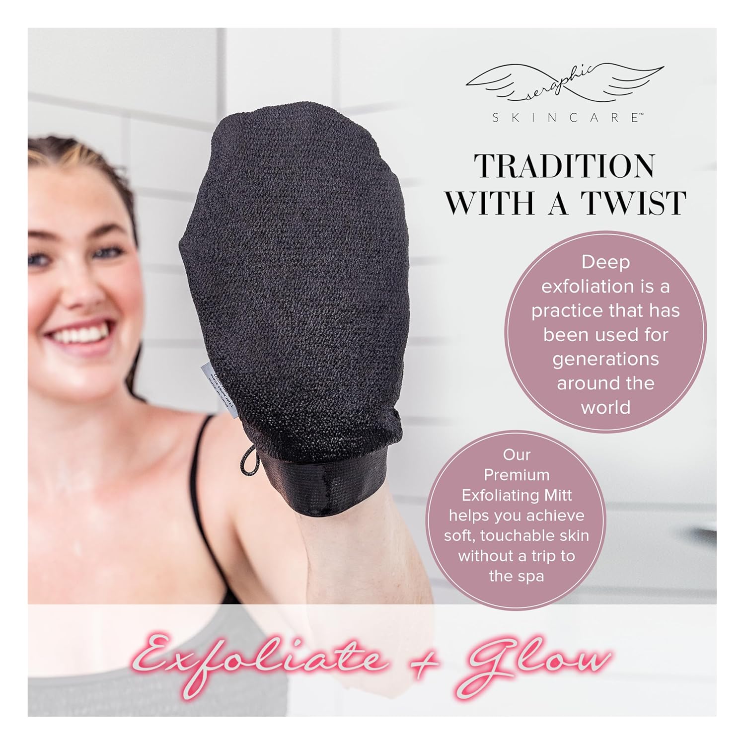 Thumbnail 6 de Seraphic Skincare Exfoliating Mitt – 2pc ⚙