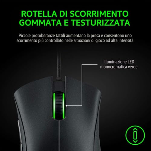 Thumbnail 4 de Razer DeathAdder Essential (2021) – Mouse da gioco cablato con sensore ottico 6400 DPI, 5 pulsanti programmabili, ergonomico