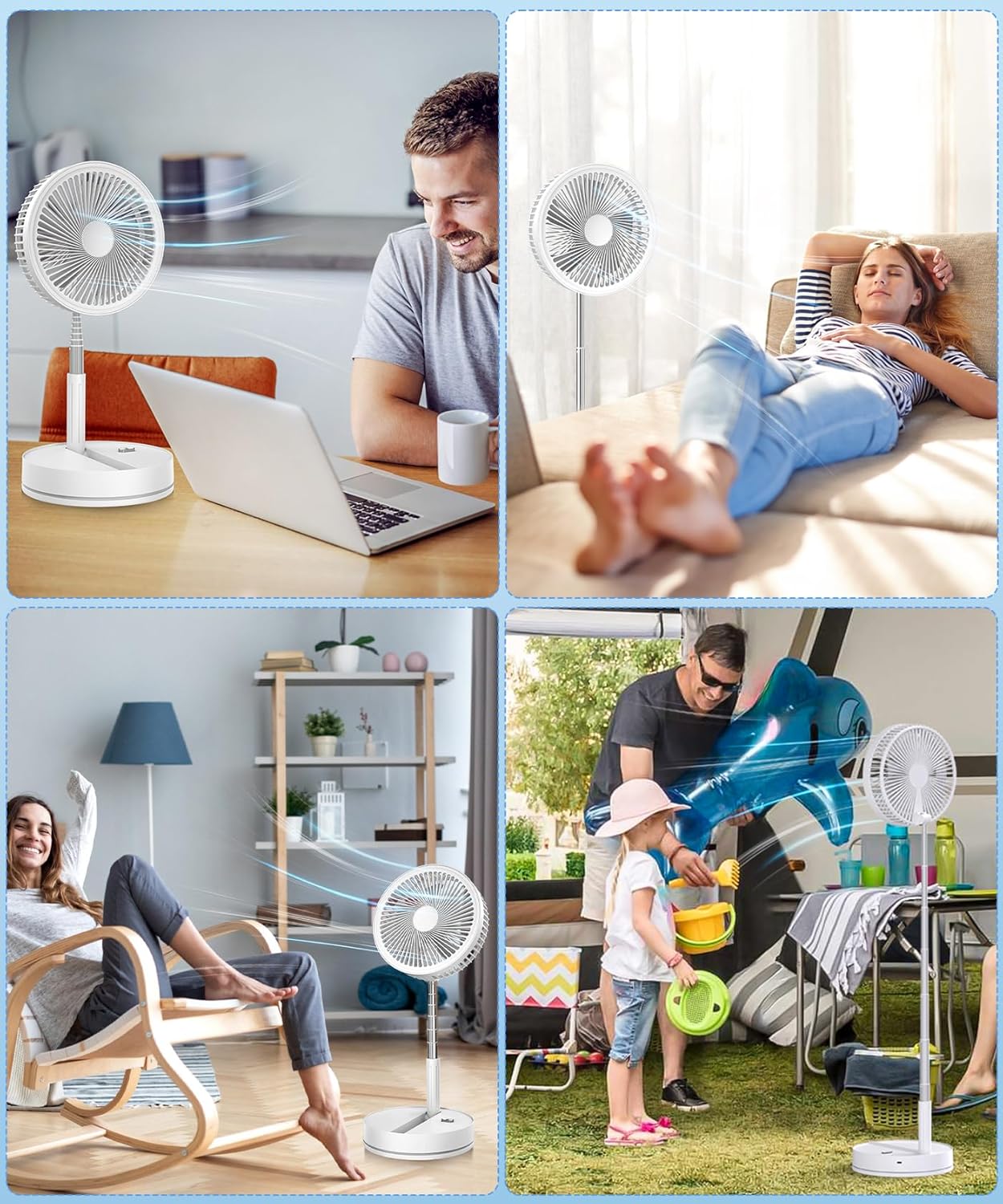 Thumbnail 6 de LBSTP 8.6-Inch Portable Fan with 8000mAh Battery, Remote and 70° Oscillation