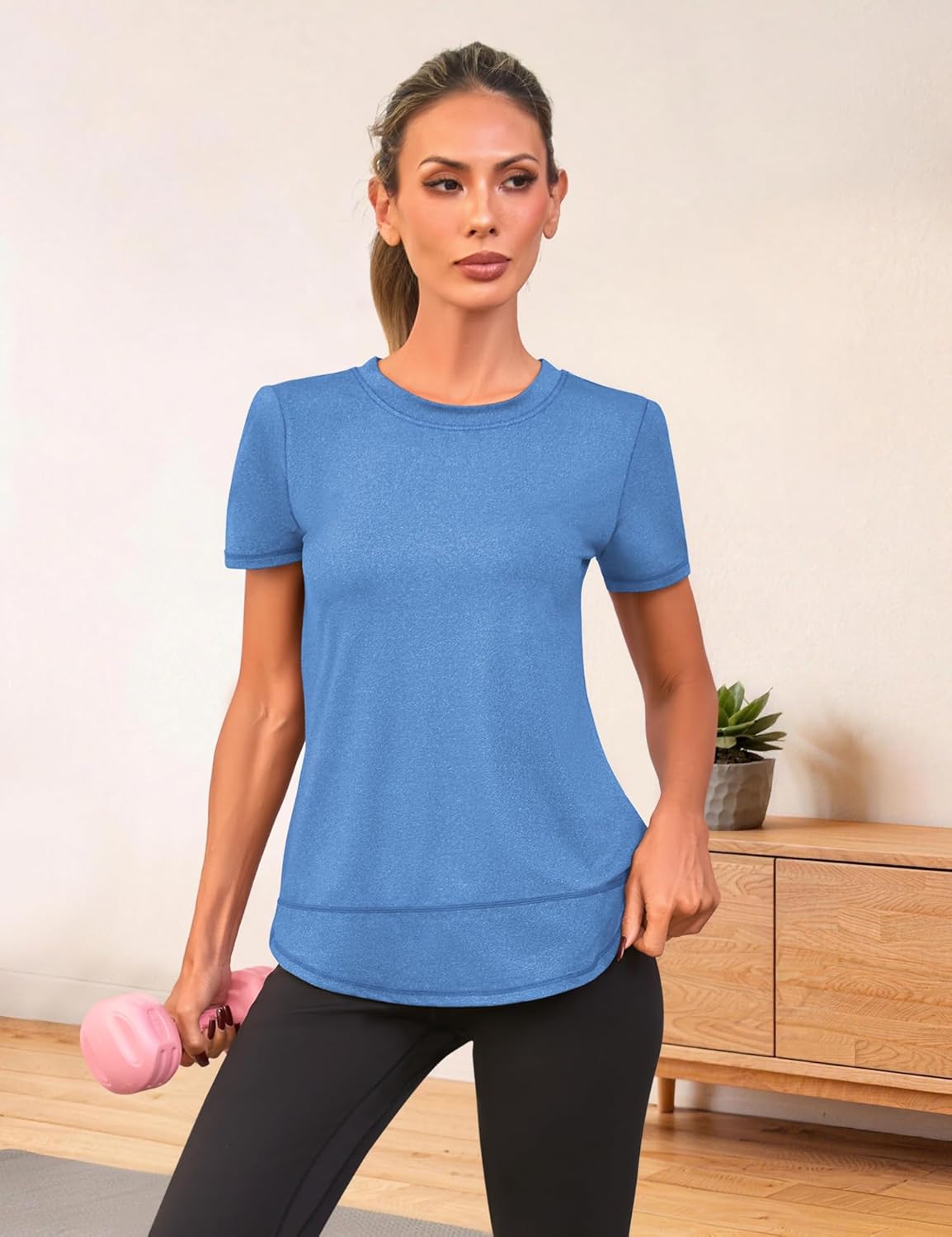 Thumbnail 2 de Memouniva Maglietta Sportiva Donna Slim Fit: t-shirt da palestra versatile e confortevole