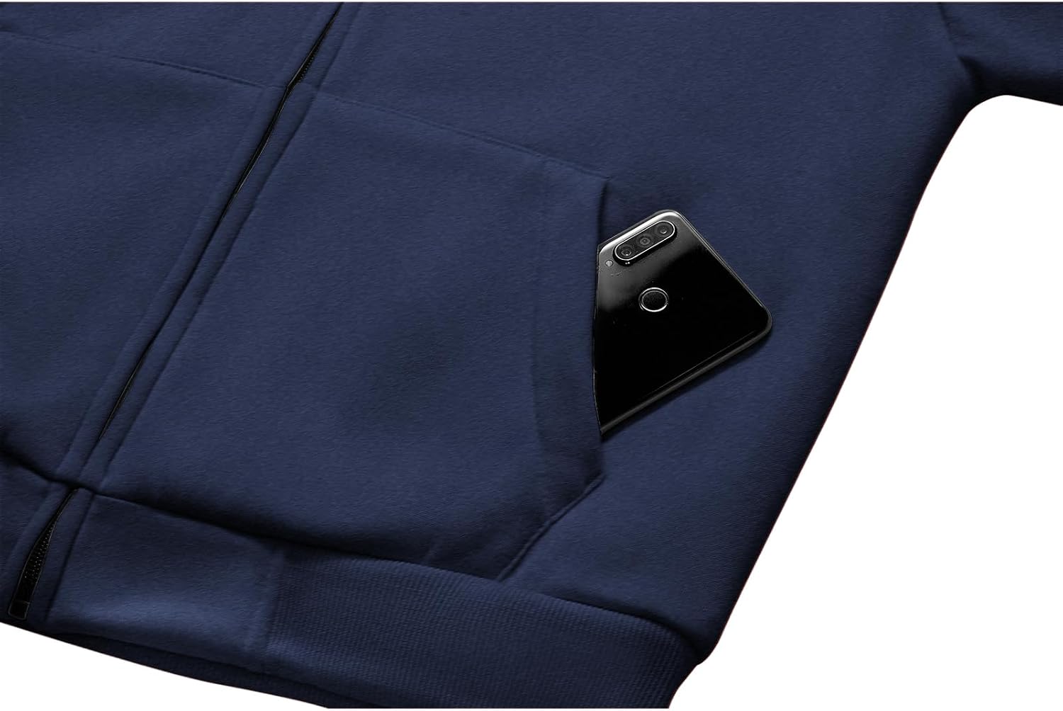 Detalle de ZITY Men's Zip-Up Hoodie, Sherpa-Lined