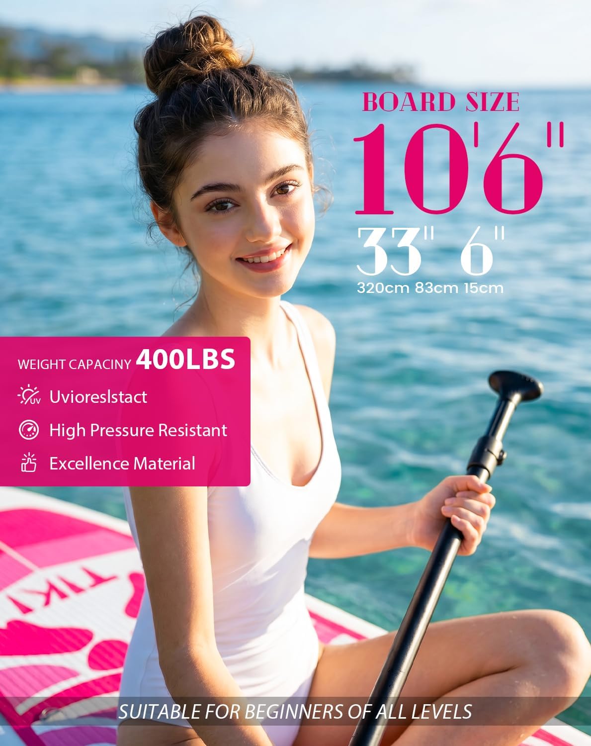 Detalle de FunWater Inflatable Ultra-Light Stand Up Paddle Board with Premium Accessories