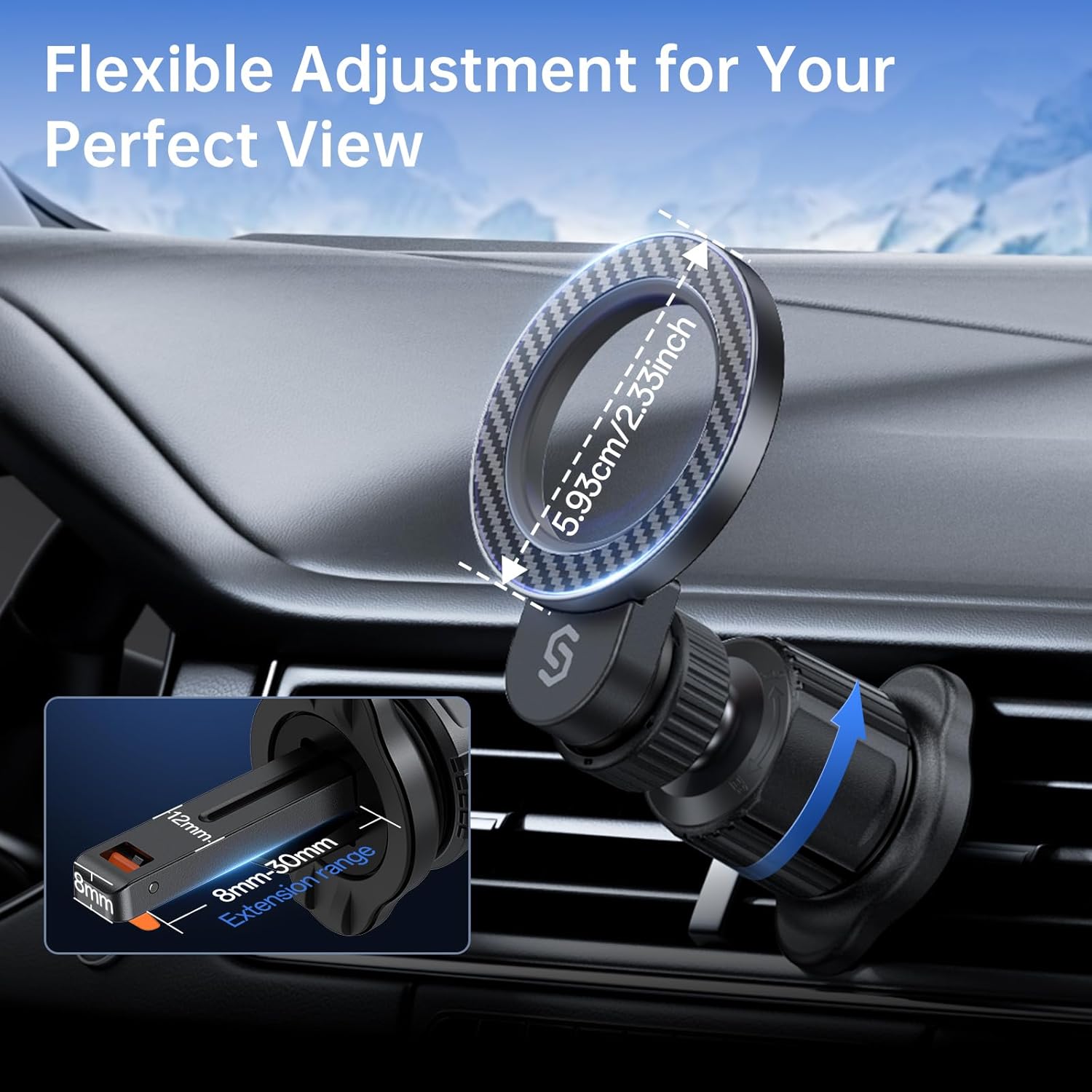 Thumbnail 6 de SYNCWIRE MagSafe Car Holder for Air Vent (Ring Ventilation) with 360° Rotation