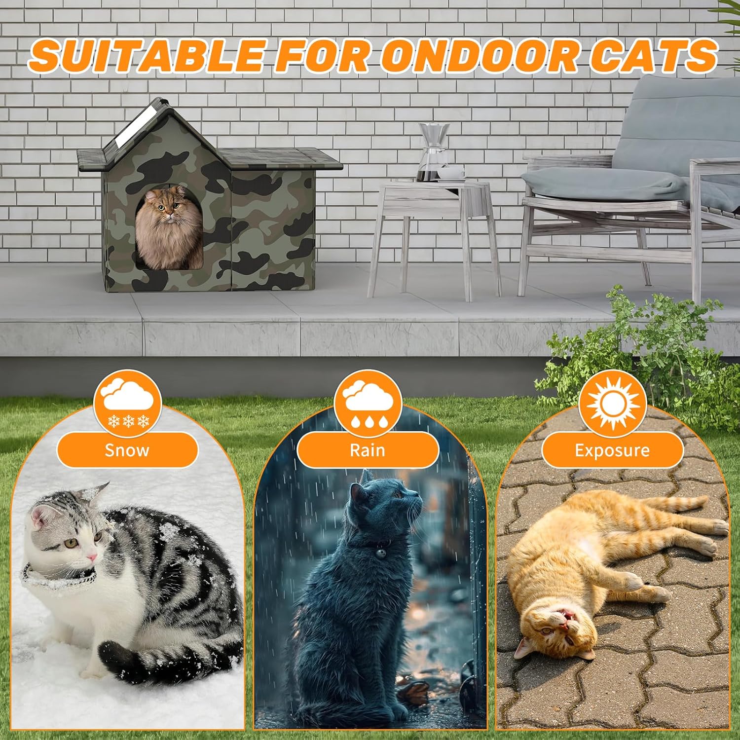 Detalle 2 de Casa para Gatos Cueva resistente al calor 1 unidad