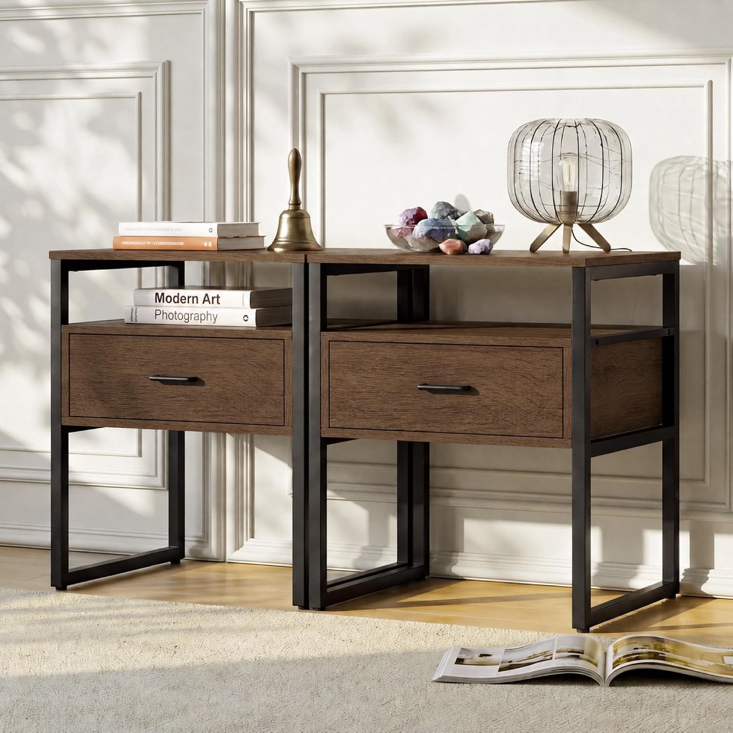 Detalle de KISLOT Nightstand Set in Walnut