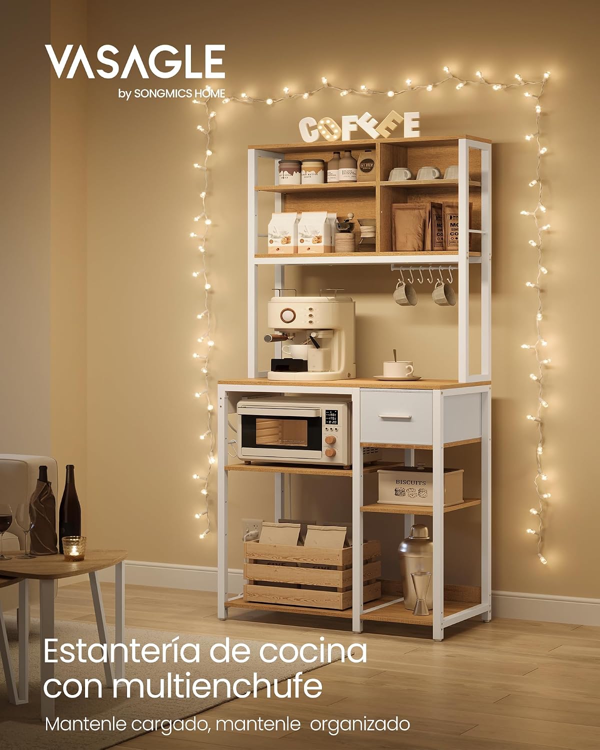 Detalle 2 de VASAGLE KKS015Y02 estantería cocina 40x80x180 cm