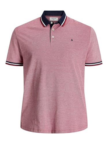 Detalle de Jack & Jones JJepaulos Polo Ss Noos Pls – Camiseta Polo Hombre, Rio Red, 5XL