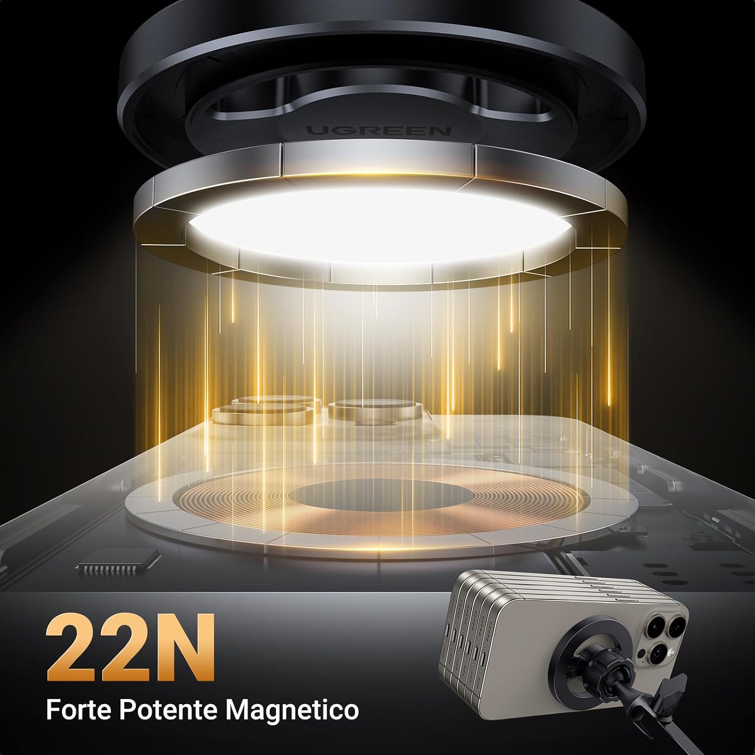 Detalle 2 de Supporto cellulare magnetico UGREEN Magsafe