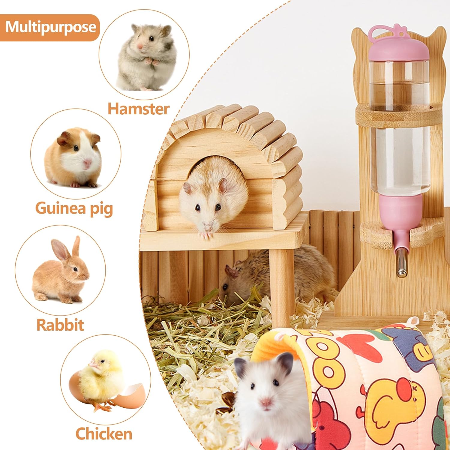 Detalle 2 de 2-Pack Guinea Pig Bed and Hideout (19x18 cm) – Warm, Washable Small Animal House