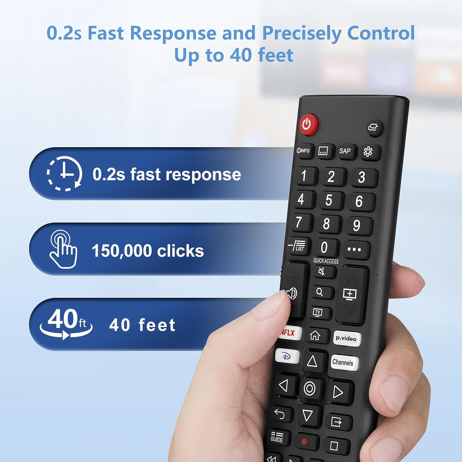 Thumbnail 4 de Acoyer AKB76040302 LG TV Remote, Infrared, 4 Shortcut Buttons