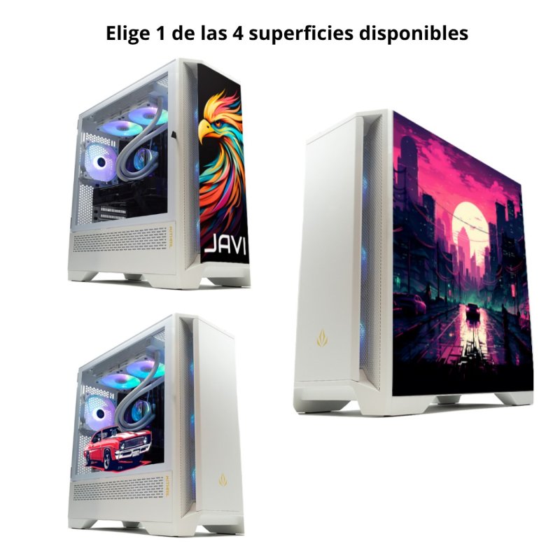 Detalle 2 de Forgeon Mithril ARGB Mesh Torre ATX Blanca con panel frontal modular y 4 ventiladores