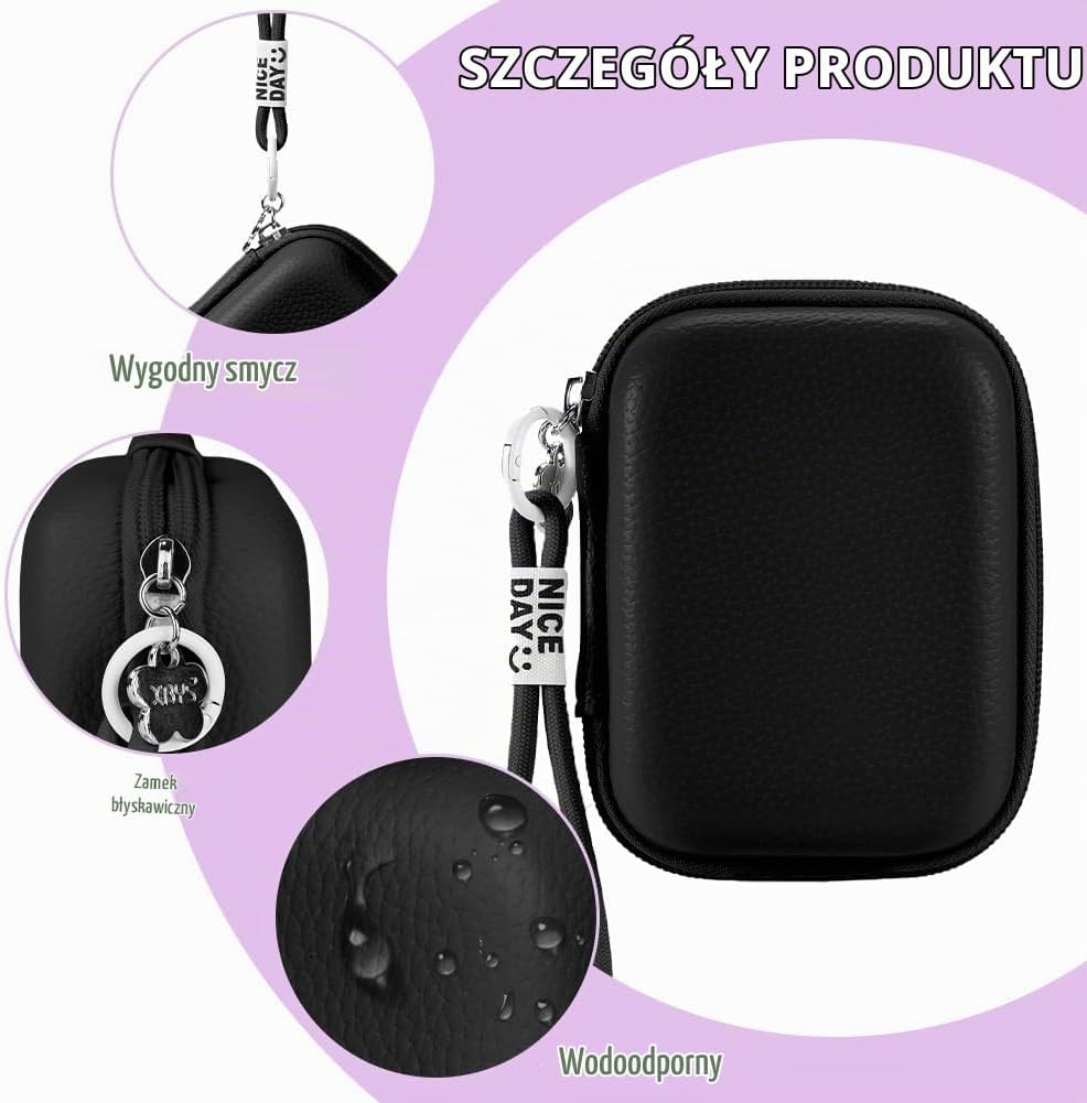 Detalle 2 de Ainiv etui na aparat cyfrowy PU i EVA, czarne, z odpinanym paskiem