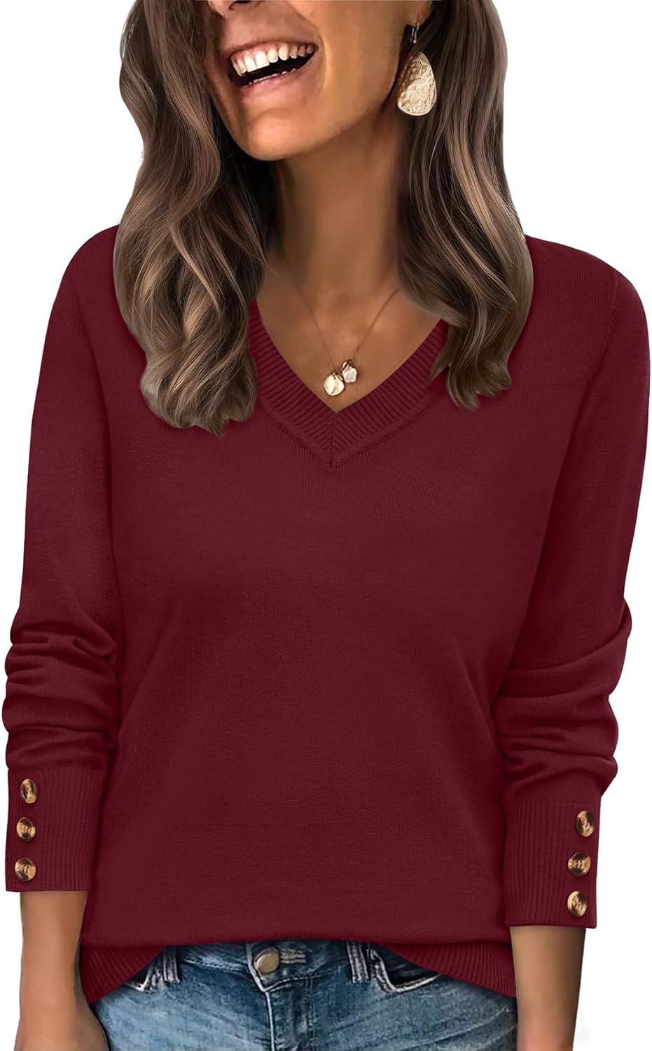 Thumbnail 5 de WIHOLL Lightweight Sweater V Neck S–3XL