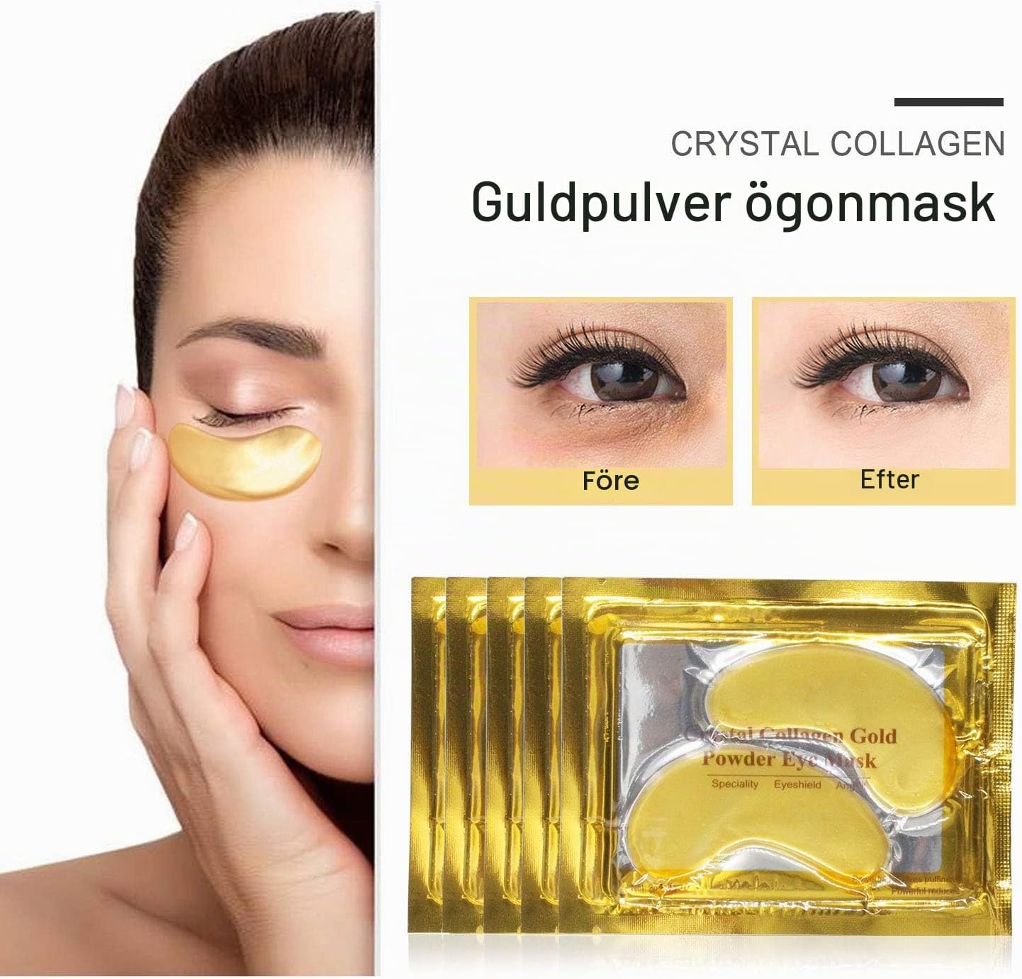 Detalle 2 de KAIYOCA ögonmask i gel, 25 par med hyaluronsyra och kollagen