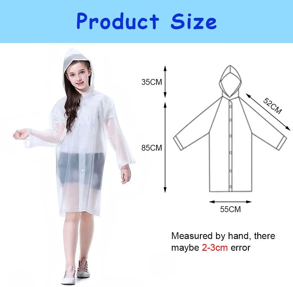 Detalle 2 de Vicloon rain poncho waterproof kinderregenponcho met capuchon, herbruikbaar