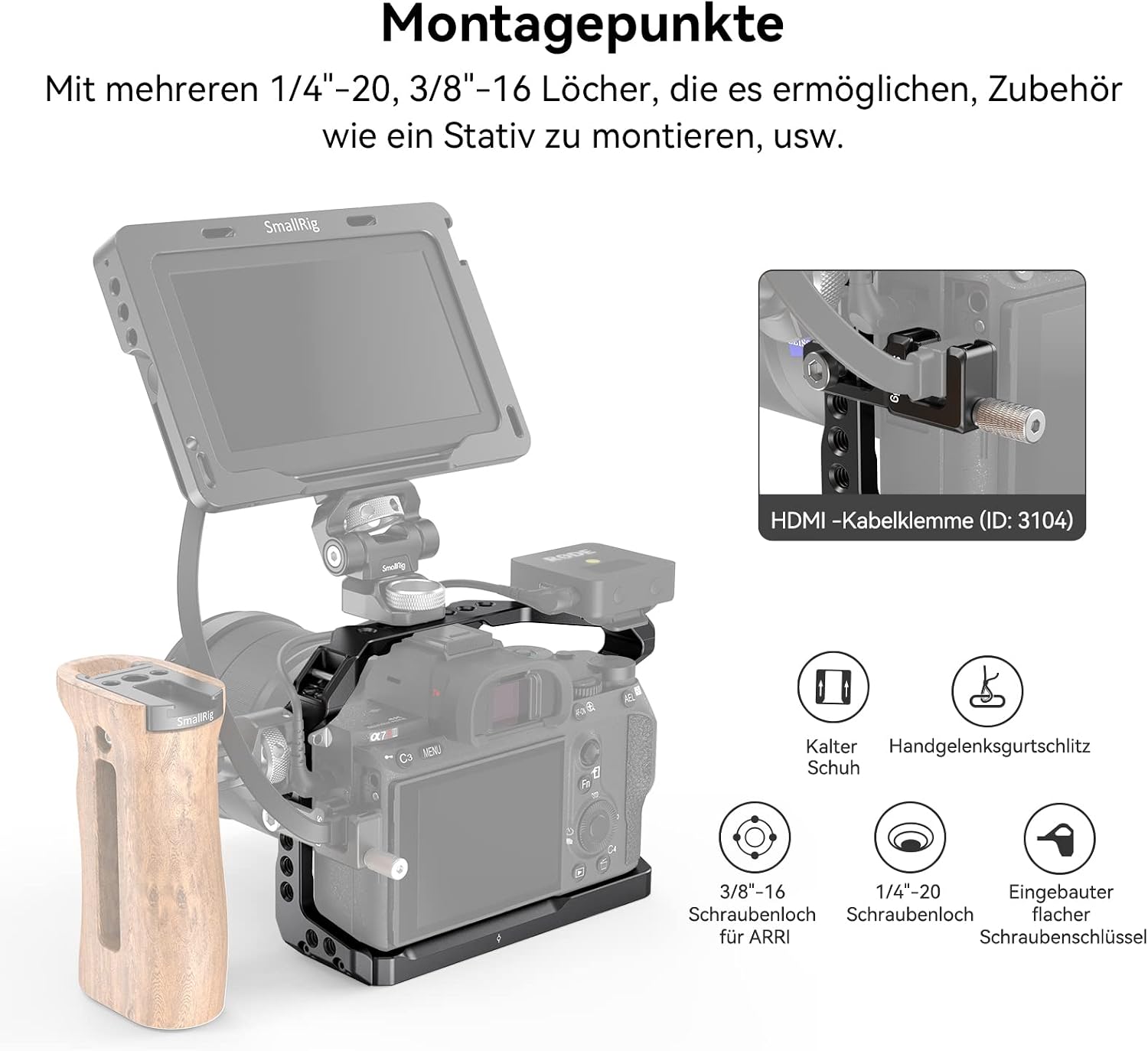 Detalle 1 de SMALLRIG A7 III Cage A73 für Sony A7
