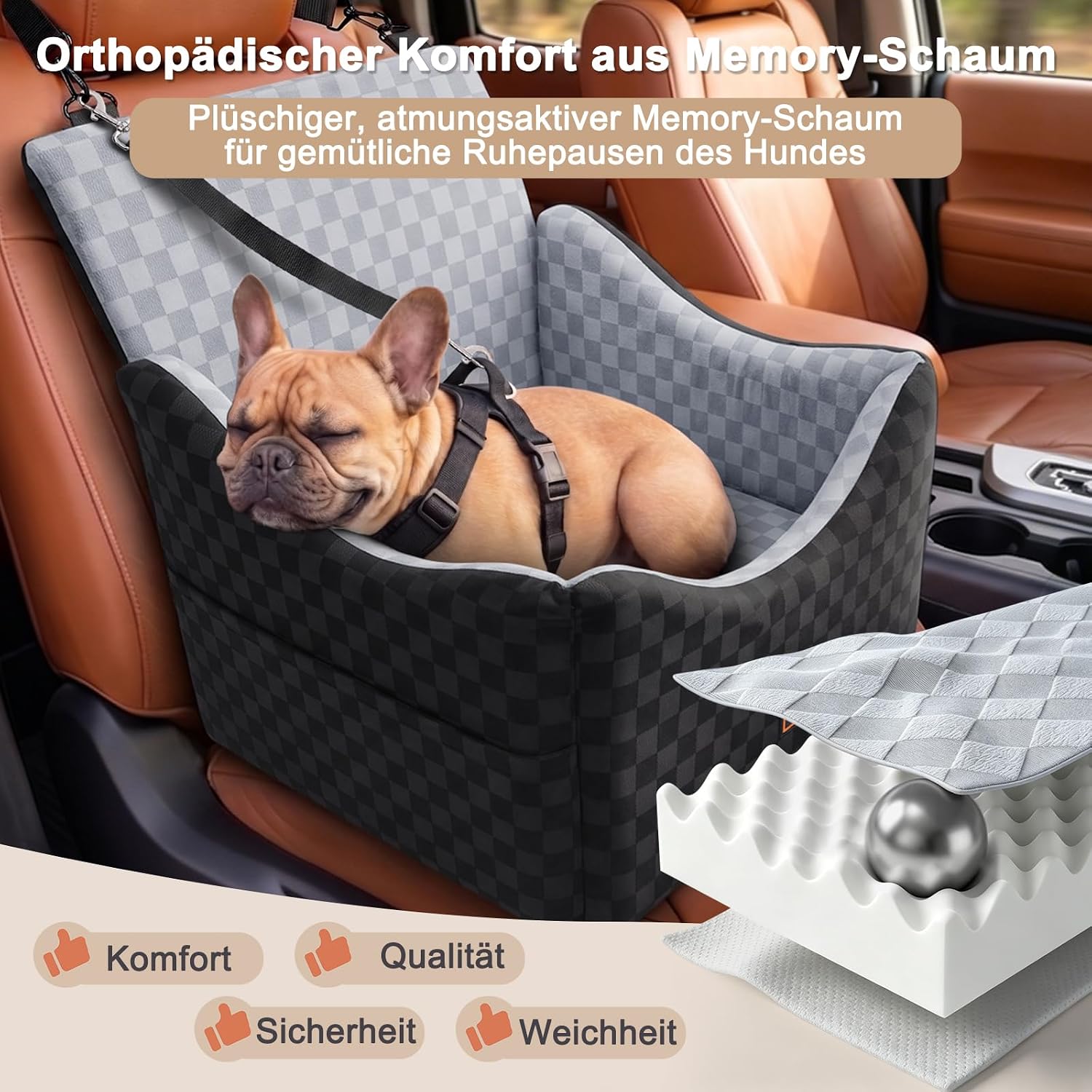 Detalle 2 de JOEJOY Hunde Autositz 12,7 cm Erhöhung