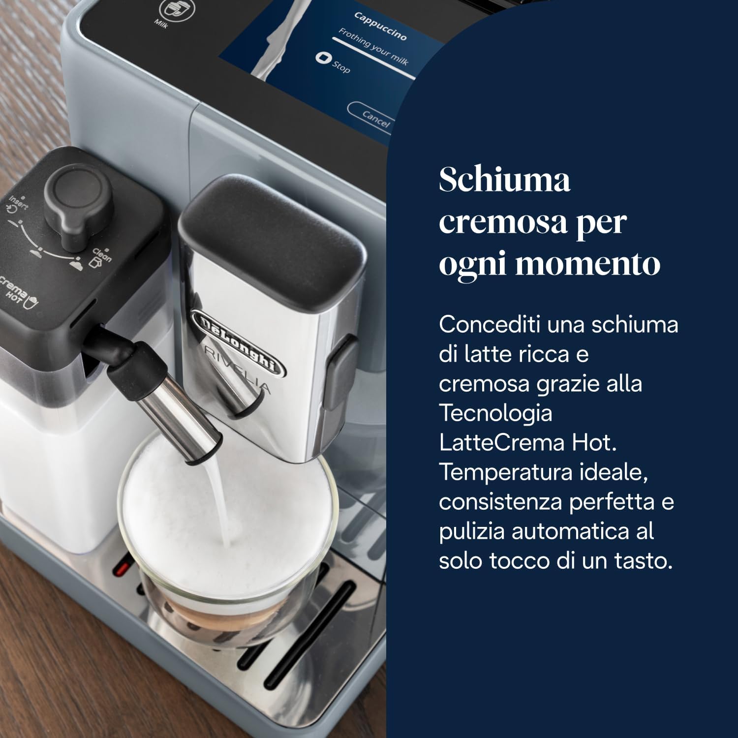 Thumbnail 6 de De’Longhi Rivelia EXAM440.55.G: macchina da caffè automatica con LatteCrema e display touch a colori