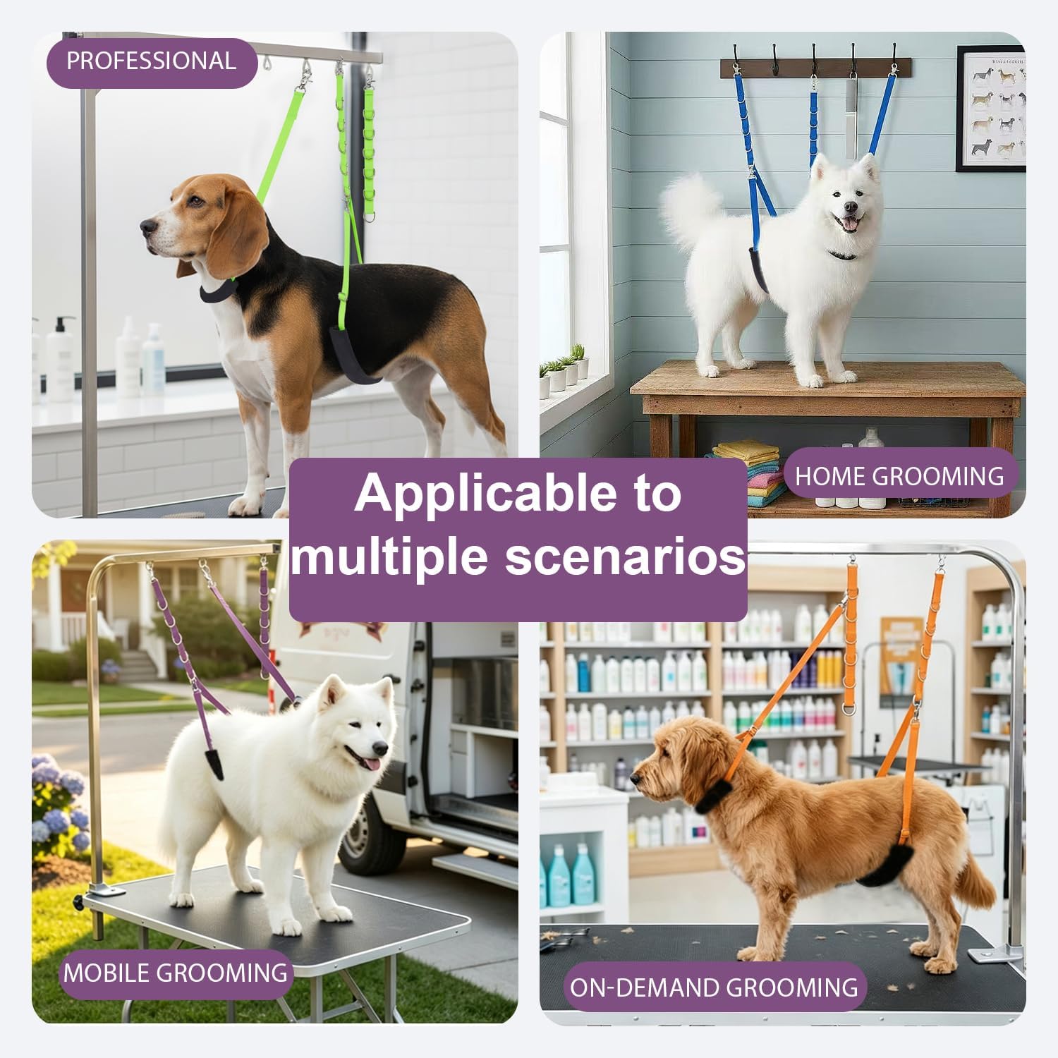 Thumbnail 3 de Dog grooming belly straps, 3 sets