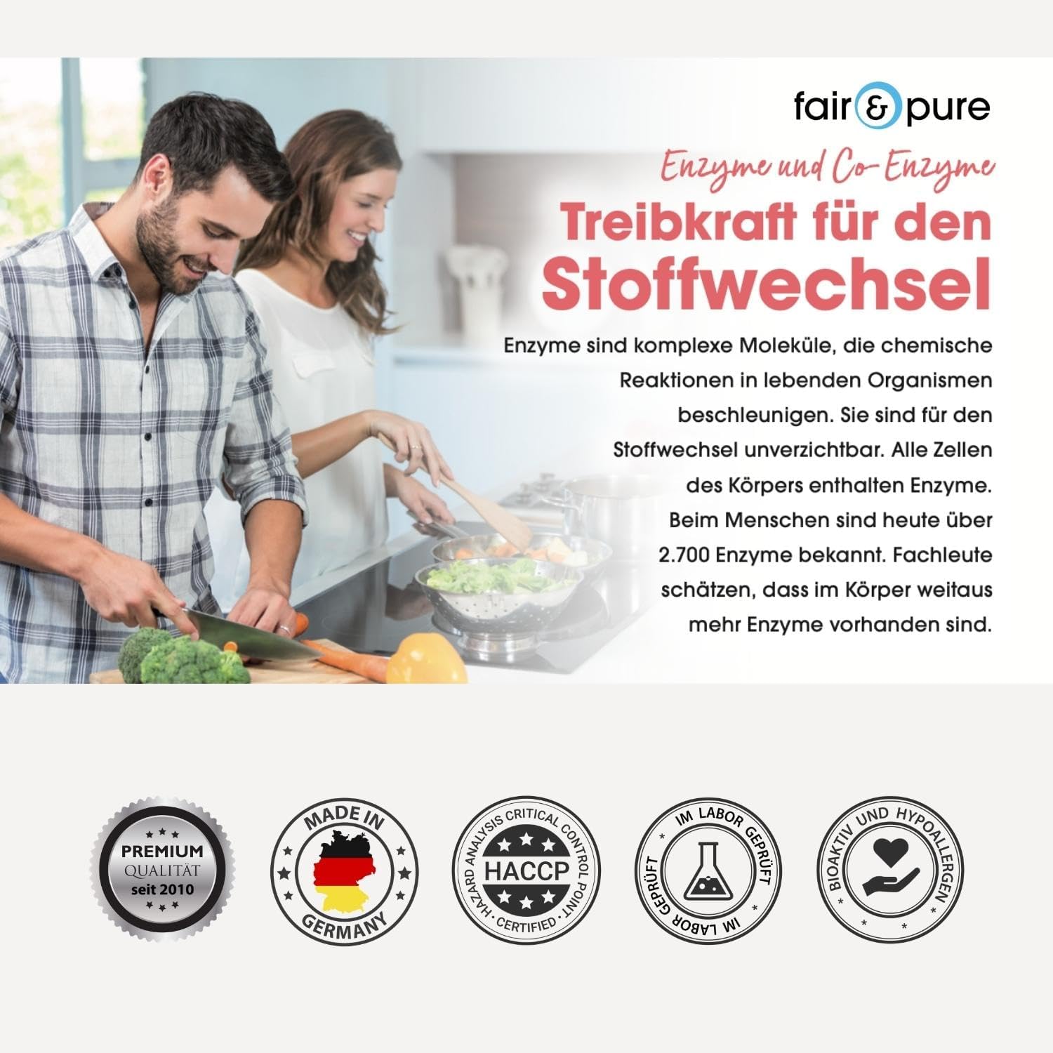 Detalle 2 de Fair & Pure Co-Enzym Q10 200 mg – 60 Kapseln, vegan, hergestellt in Deutschland