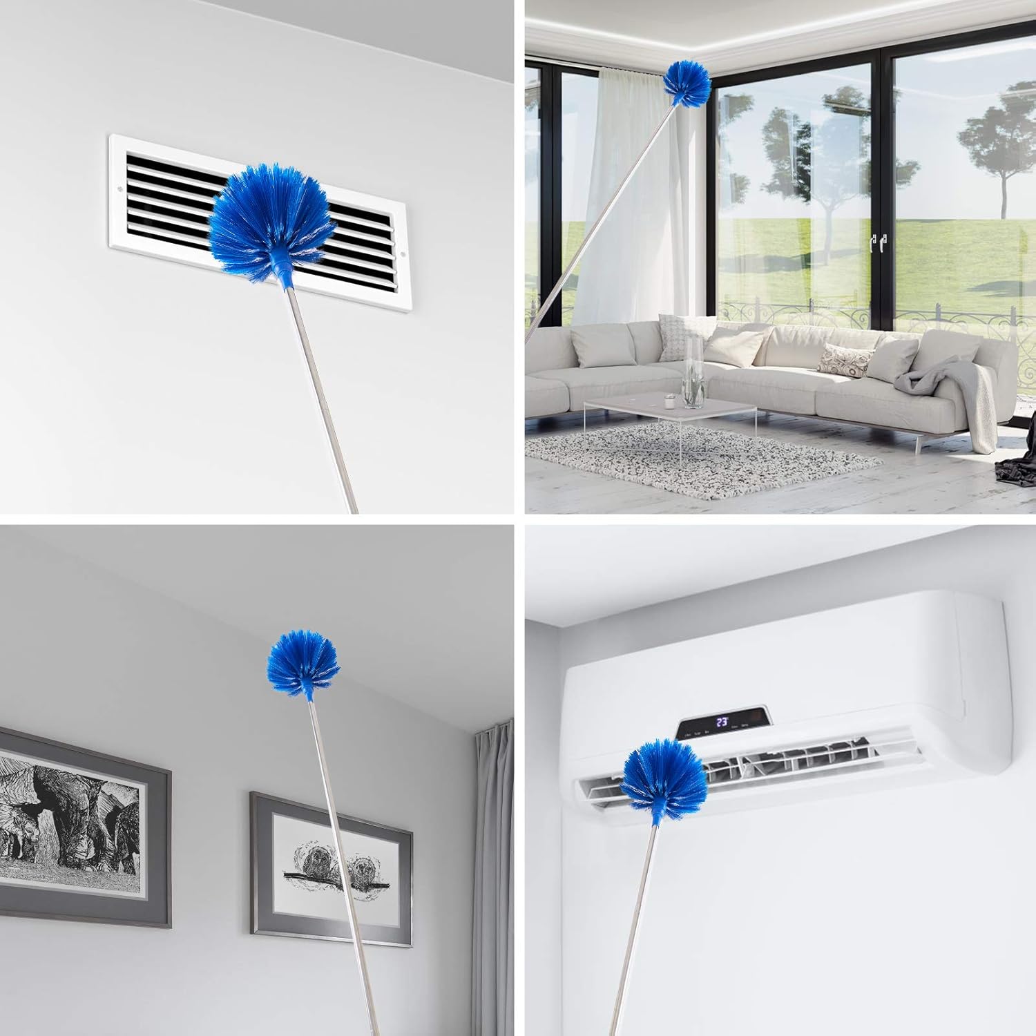Thumbnail 2 de ZZ LazyCottage Cobweb Duster with 2 Heads, Aluminum Pole ⚙