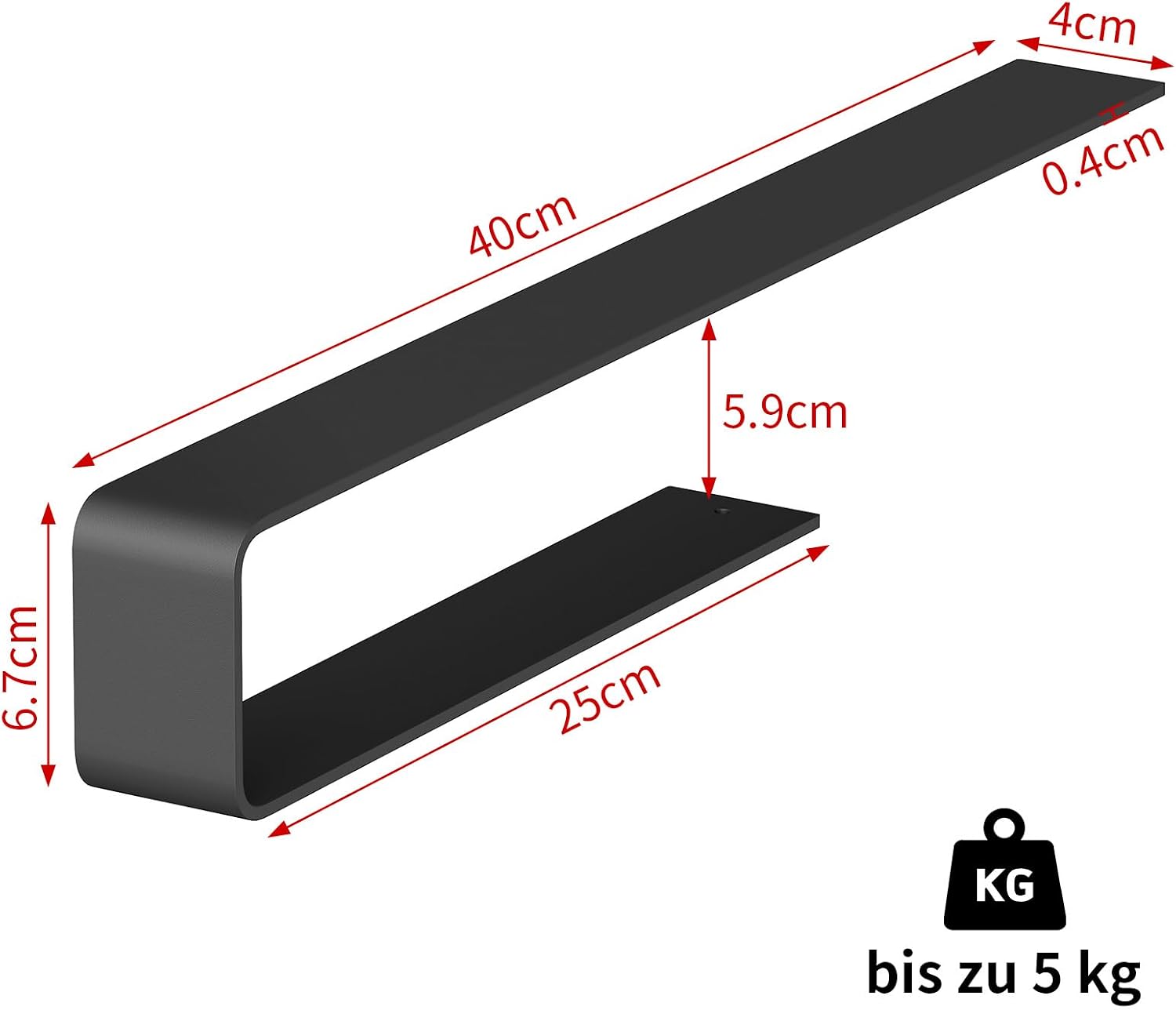 Thumbnail 6 de BETHOM 40 cm Handtuchstange selbstklebend (schwarz) – Handtuchhalter ohne Bohren für Bad & Küche