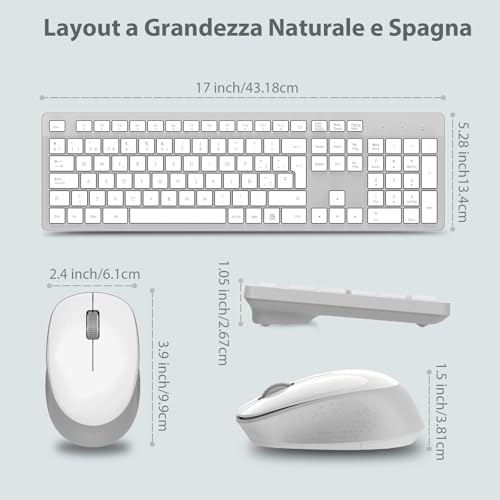 Detalle de LeadsaiL K786 teclado y ratón inalámbricos QWERTY español con teclado numérico