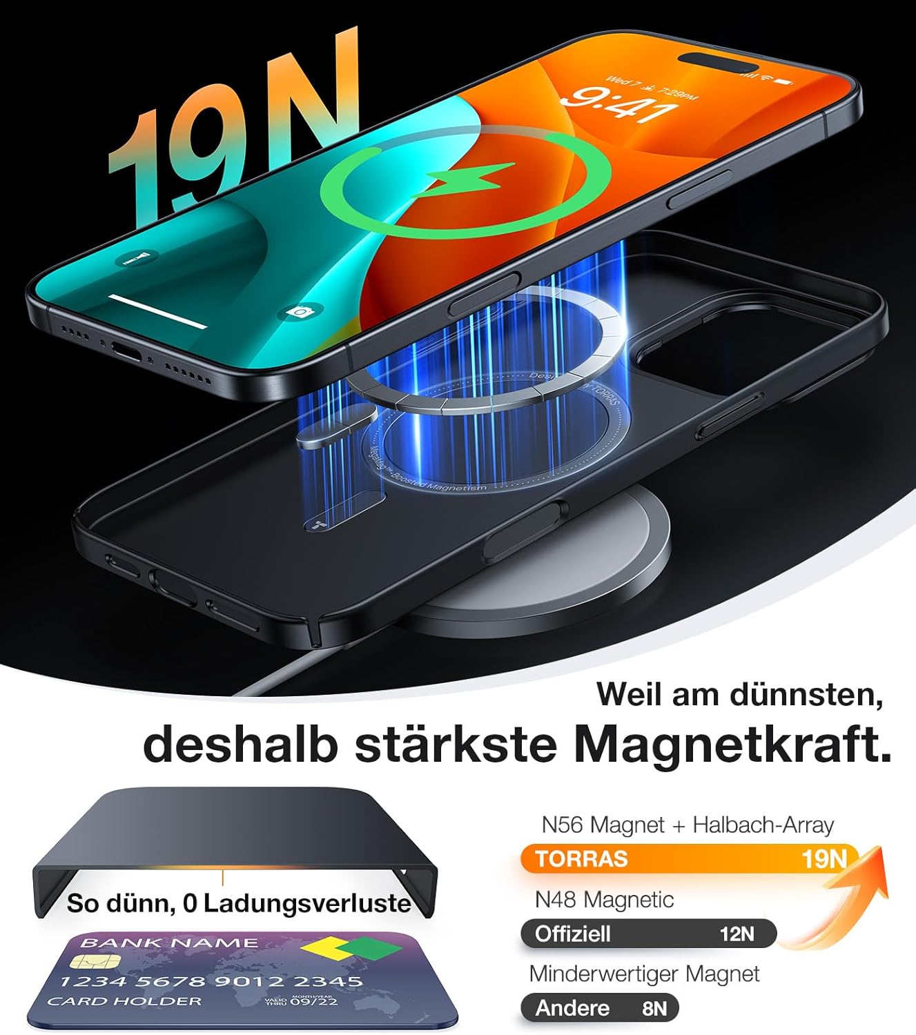 Detalle de TORRAS Ultra Dünn iPhone 16 Pro MagSafe Hülle 0,07 cm