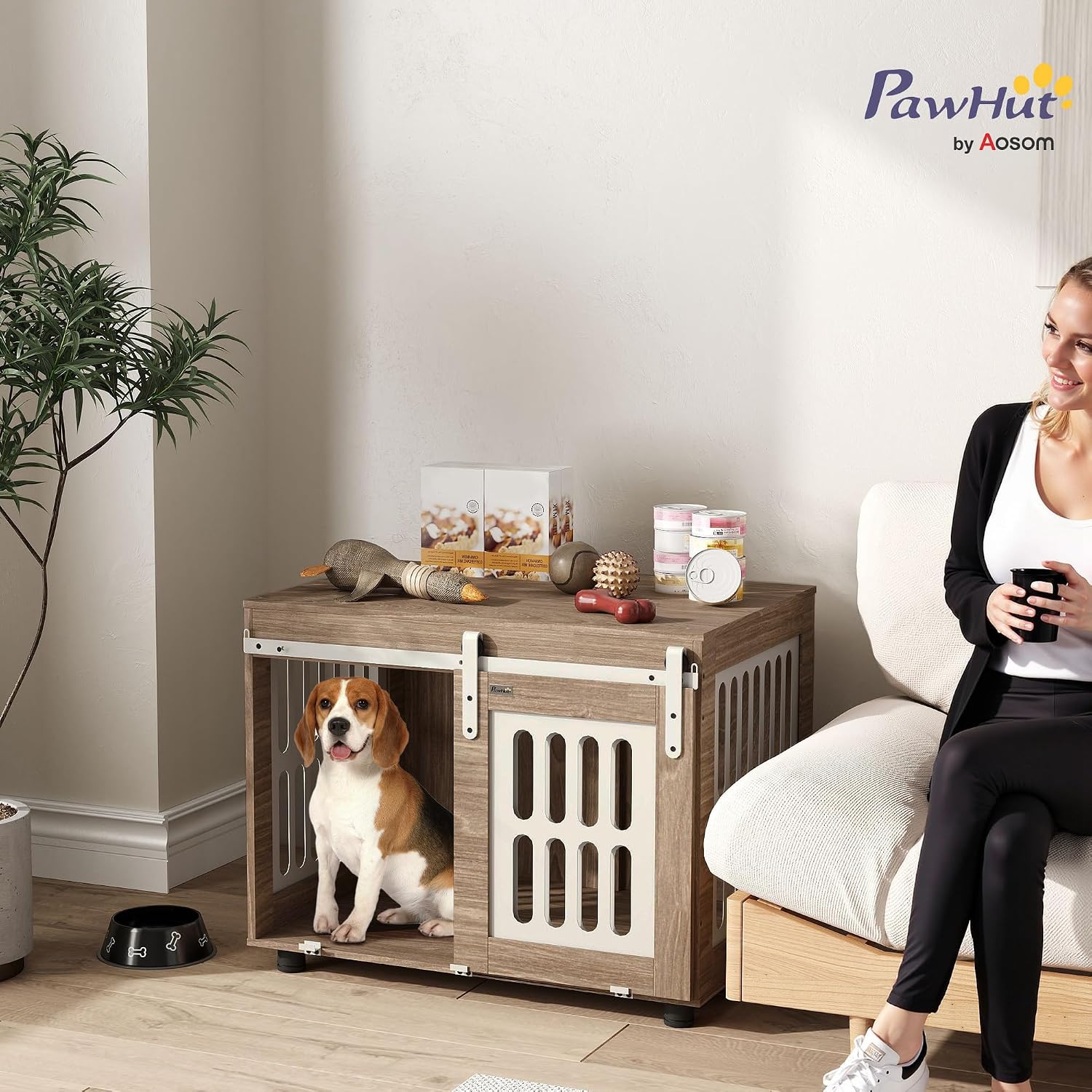 Detalle 2 de PawHut meuble cage pour chien 80 x 59