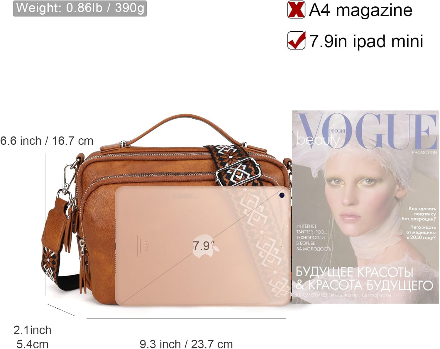 Detalle 2 de Gladdon borsa a tracolla 23,7 cm
