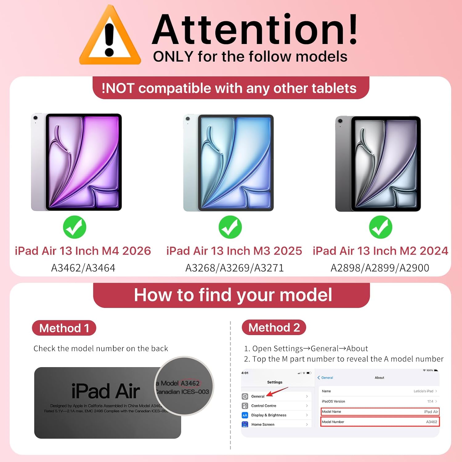 Thumbnail 1 de MoKo iPad Air 13-Inch Case (M4/M3/M2) 2024–2026 with Pencil Holder, Rose Gold