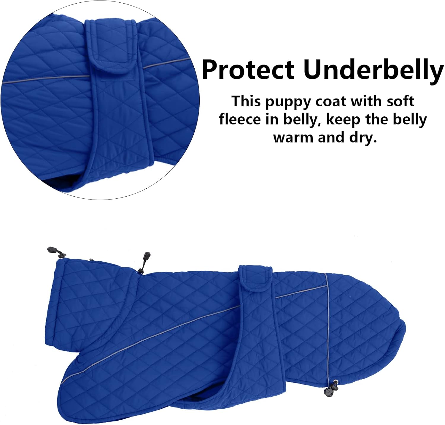 Thumbnail 3 de Morezi Greyhound Lurcher Winter Coat (Navy) with harness hole and water-resistant protection – Small