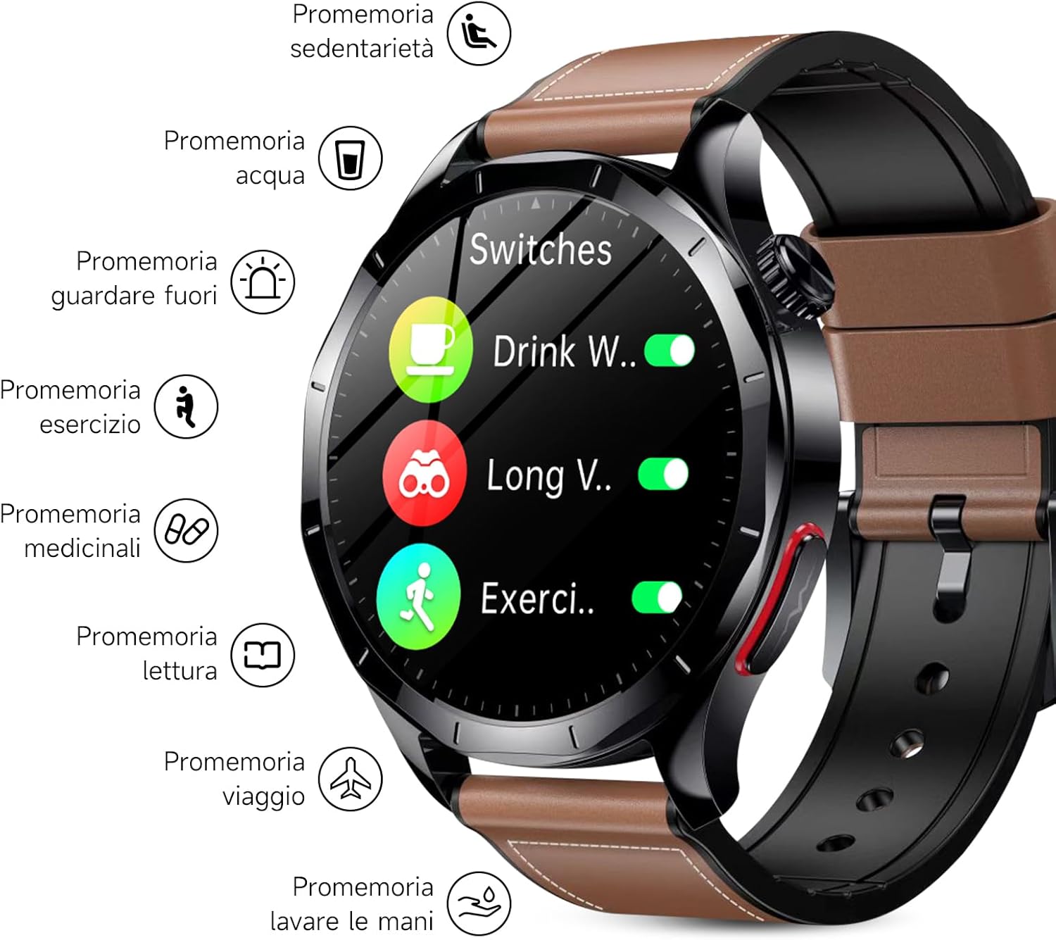 Thumbnail 6 de Lgnitek 2026 Smartwatch da Uomo con ECG/HRV/BMI/Acido Urico/Lipidi – Display AMOLED 1,43" e IP68