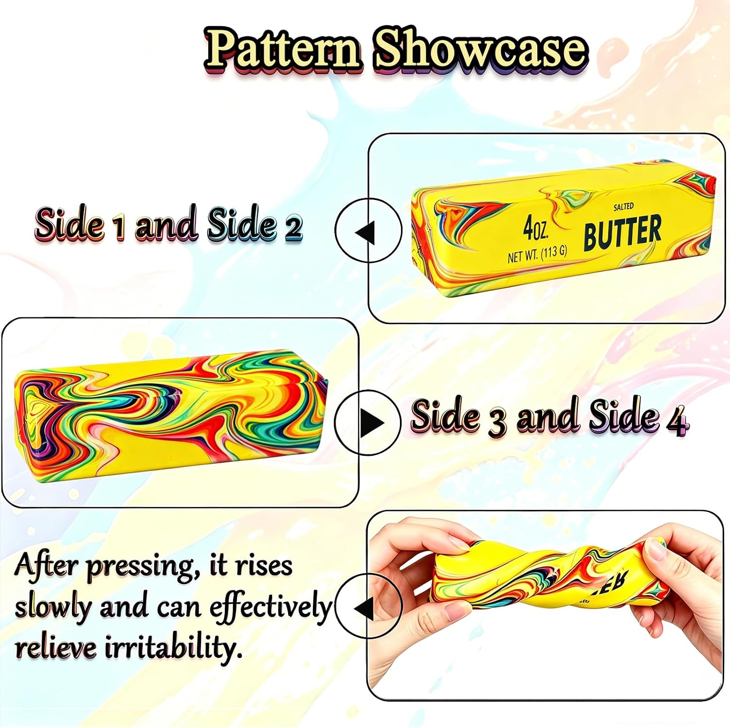 Detalle de RIDOPXRA Butter Squishy Squeeze Toys, Multicolor 2-Piece PU Set