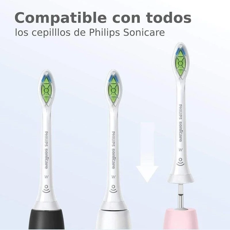 Detalle de Philips Sonicare W2 Optimal White – Pack de 2 recambios para cepillo eléctrico