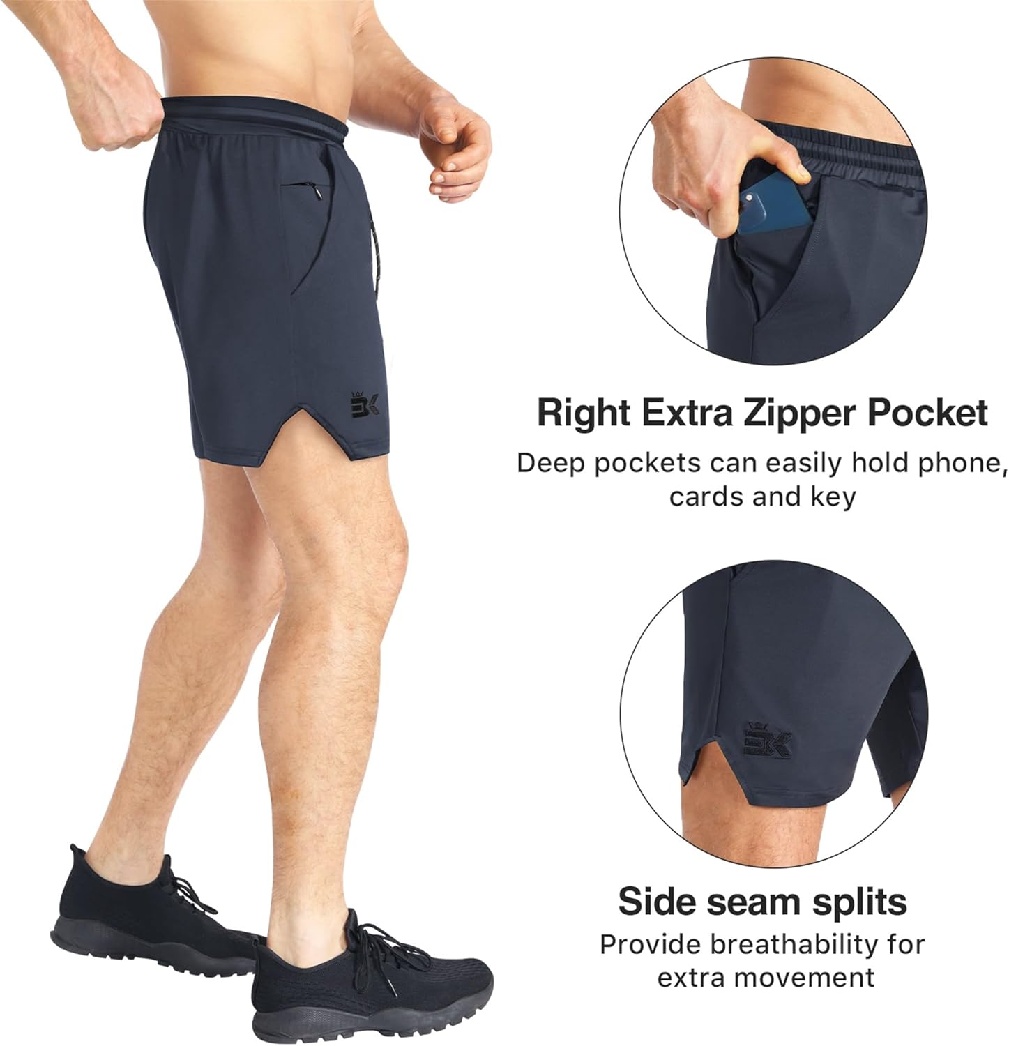 Detalle 2 de Men’s gym shorts with quick dry, 5 inch