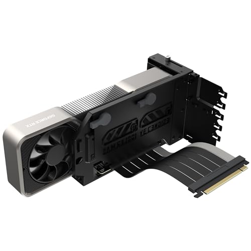 Detalle de Cooler Master Vertical Card Holder Kit V3 per PCIe 4.0 – cavo riser 165 mm, Nero/Grigio/Viola