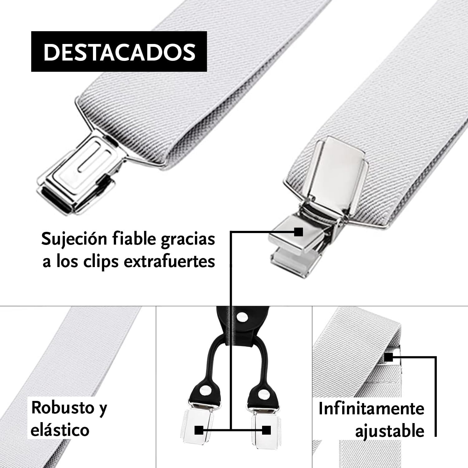 Detalle 2 de DonDon Tirantes hombre anchos 3,5 cm