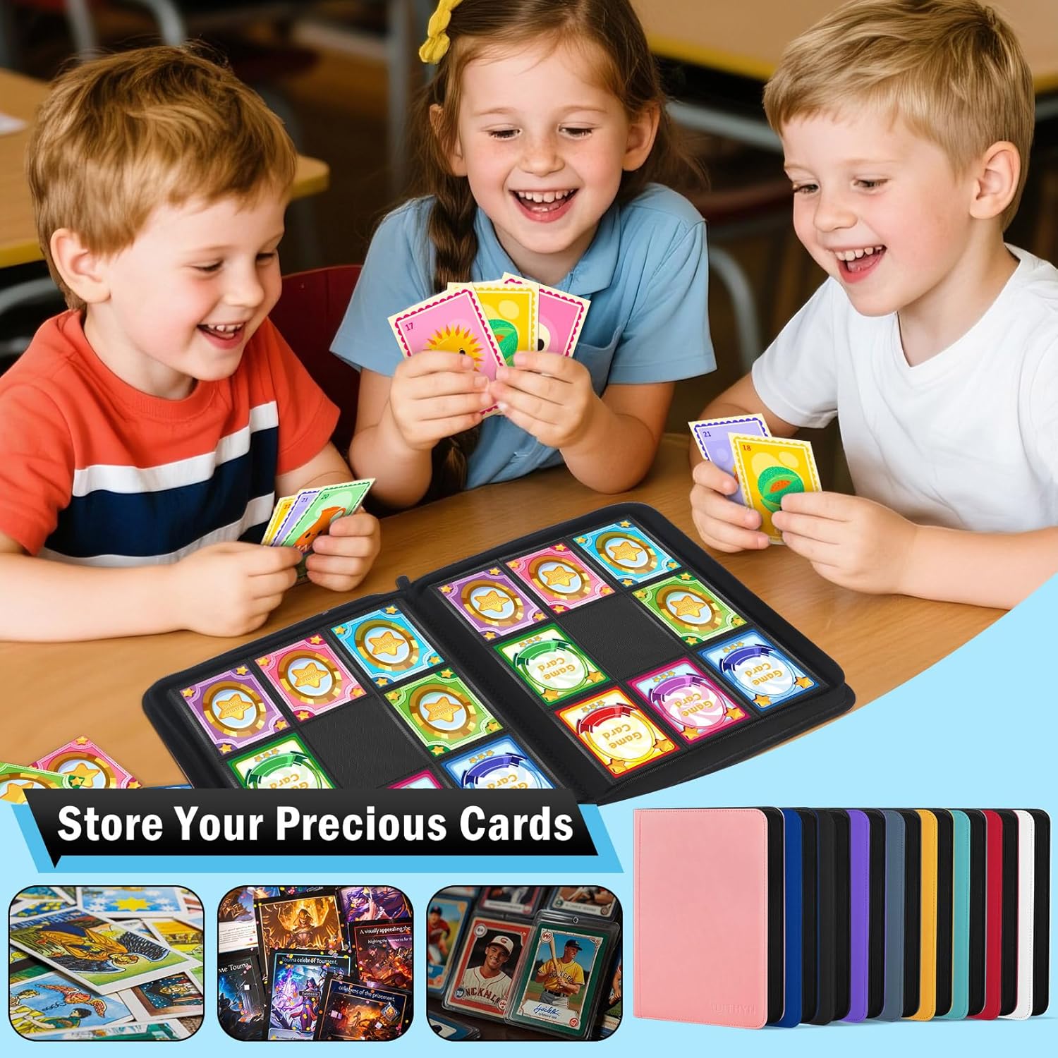 Thumbnail 6 de WITHYU 9 Taschen Sammelalbum für Karten mit 540 Kapazität (Seiteneinschub, Reißverschluss, wasserdicht) – Schwarz