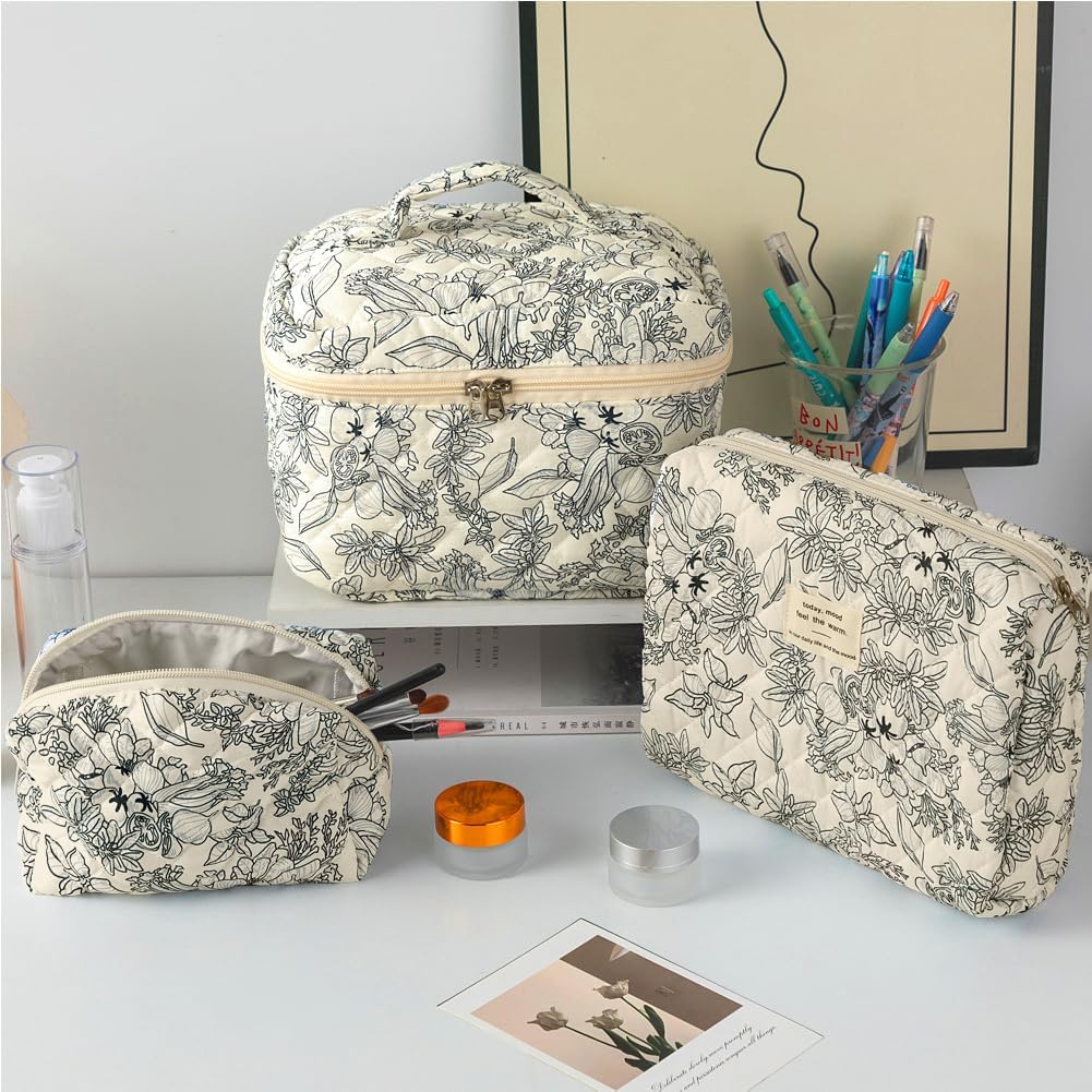 Thumbnail 6 de Aucuu Trousse de Maquillage Fleurie 3 pcs