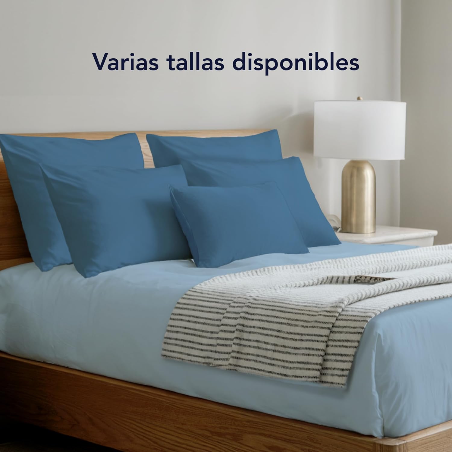 Thumbnail 5 de Dreamzie Federe Cuscini Divano 50x50 (Set da 2) in jersey di cotone 100% - Blu