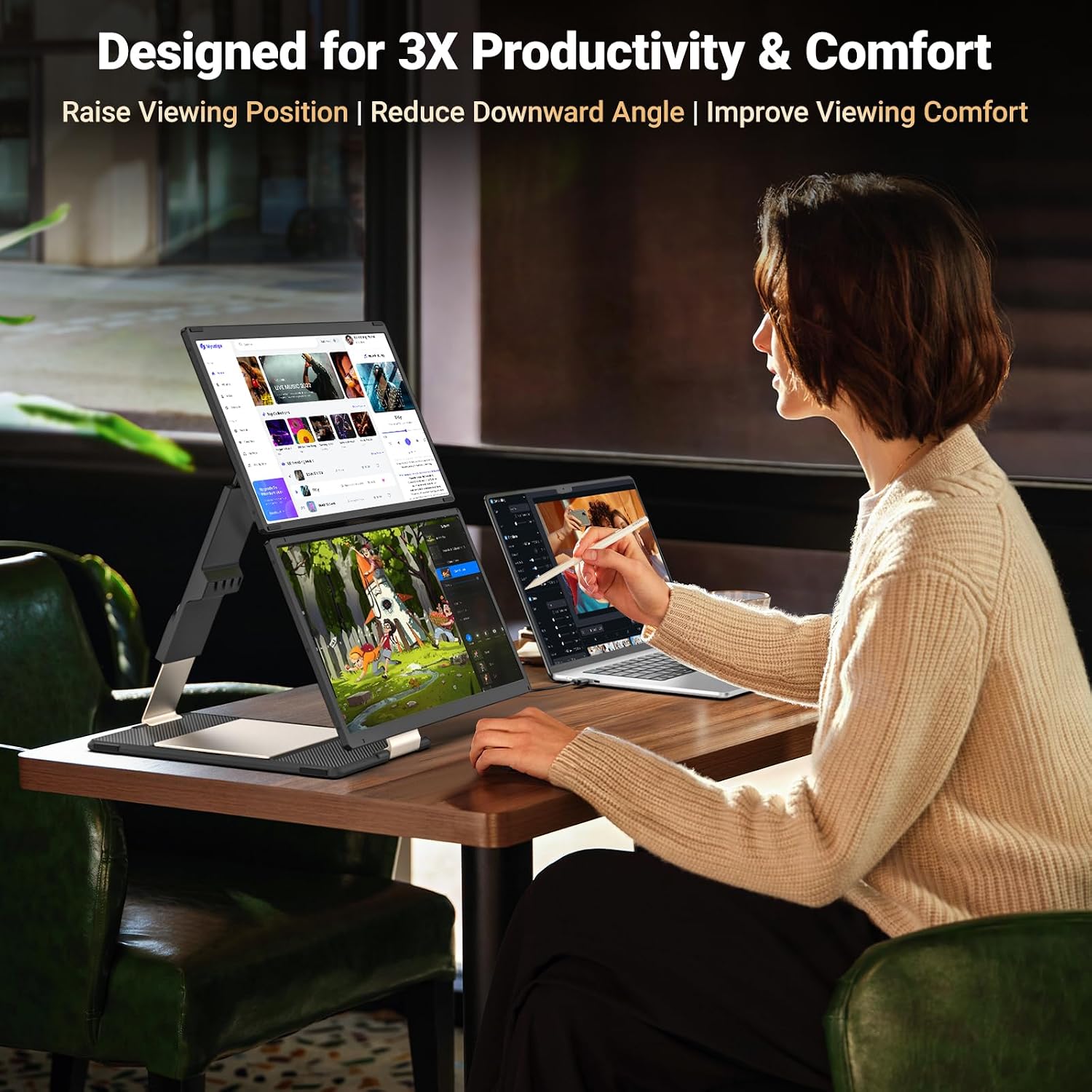 Detalle de Wixzet 15.6-Inch Laptop Screen Extender, Detachable FHD 1080p Monitor